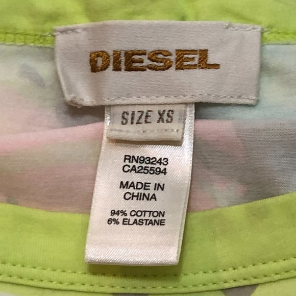 Diesel Round Neck Neon Top - XS - Picture 3 of 8
